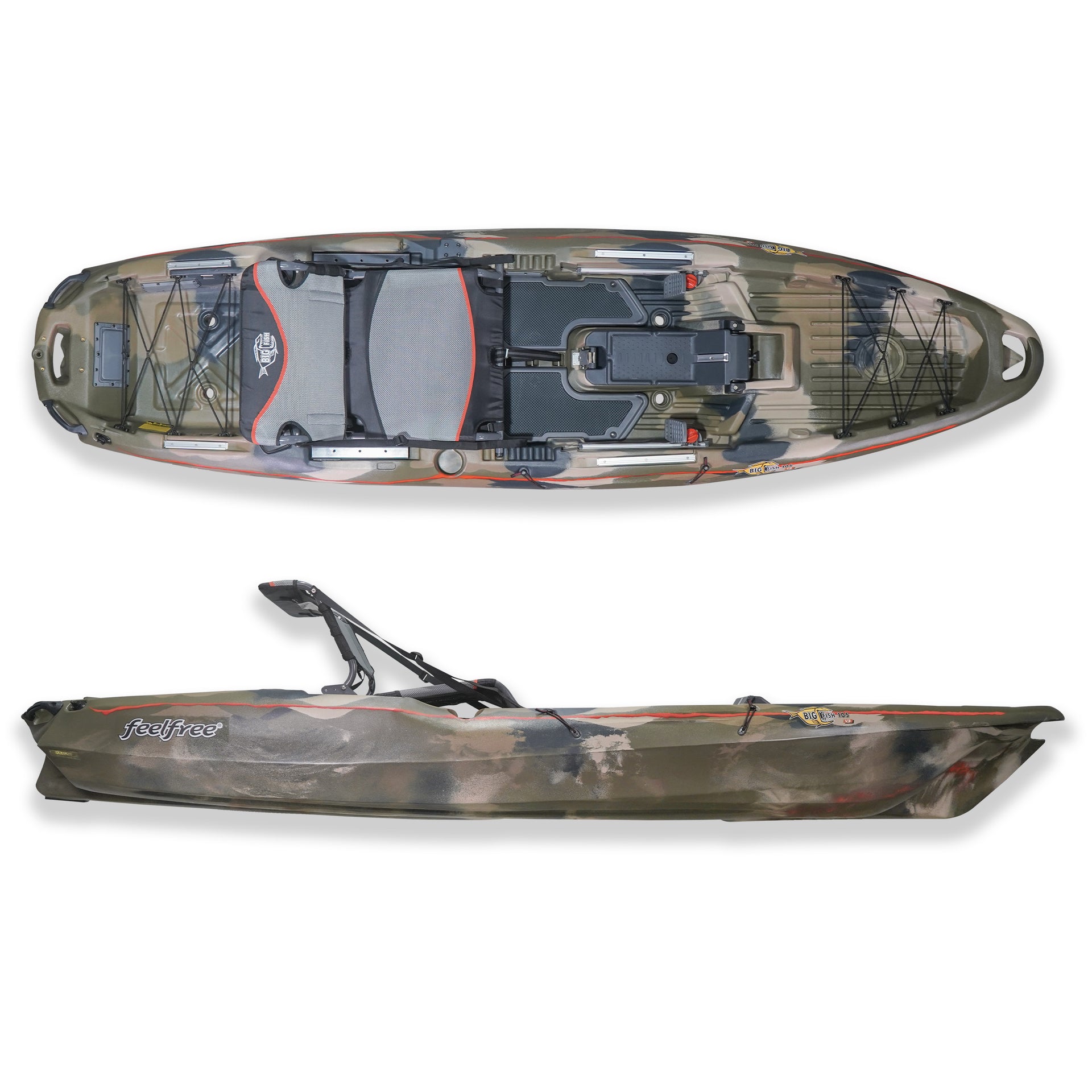 big fish 105 accessories 3 Waters V3 Fishing Kayak Comes complete with rudder BIG FISH 105 GREEN CAMO