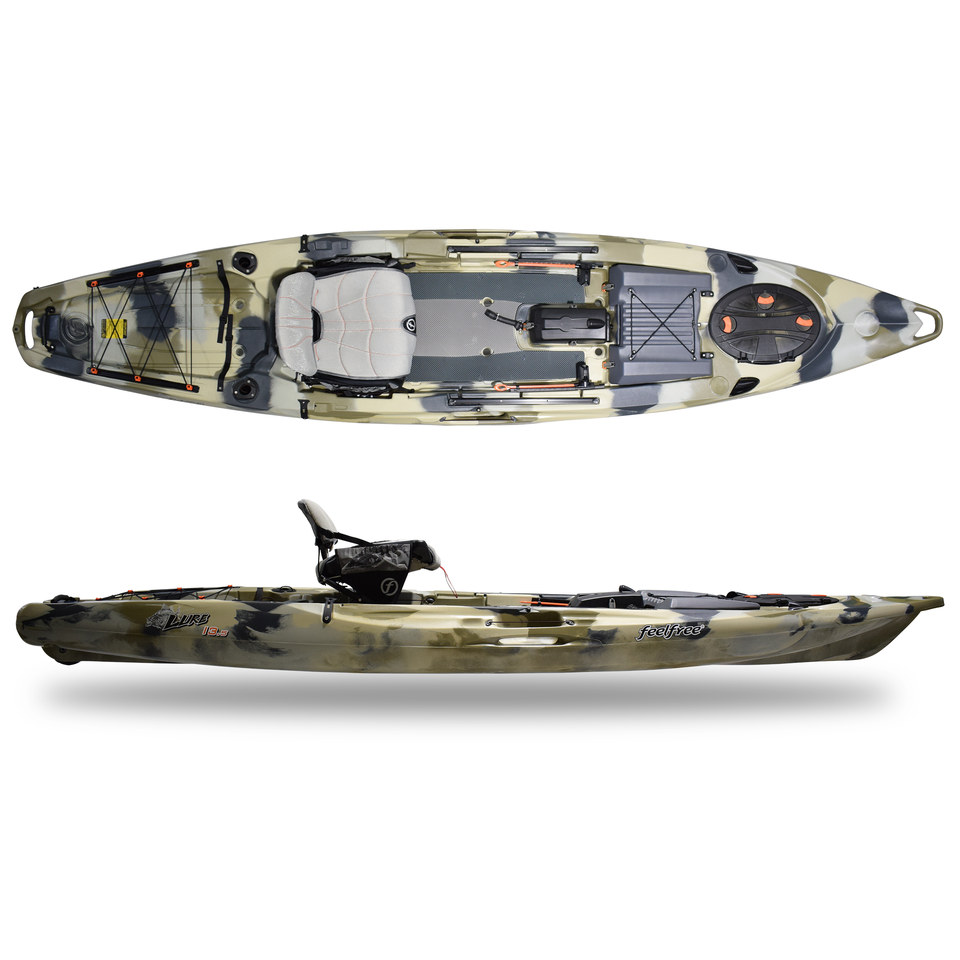 feelfree lure fishing kayak 11.5 V2 W/ Overdrive Fire Camo The New Lure II Tandem is Feelfrees newest compliment to the Lure Series of Kayaks Lure 13.5 V2